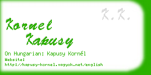kornel kapusy business card
